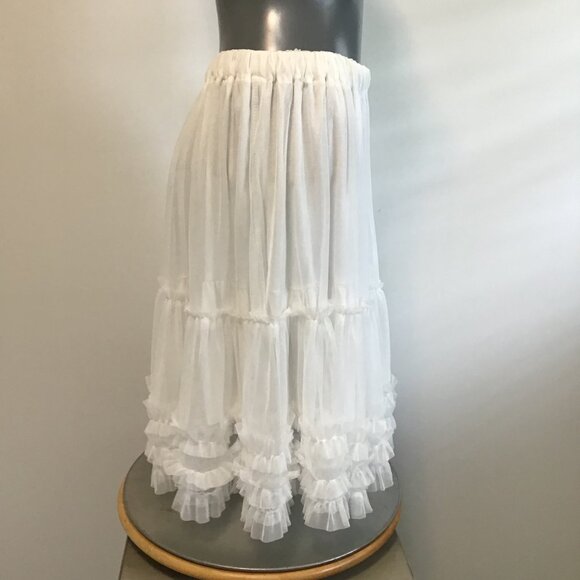 Talia Benson Sheer Tiered Midi Skirt with Ruffled Hemline Size S - Picture 2 of 10